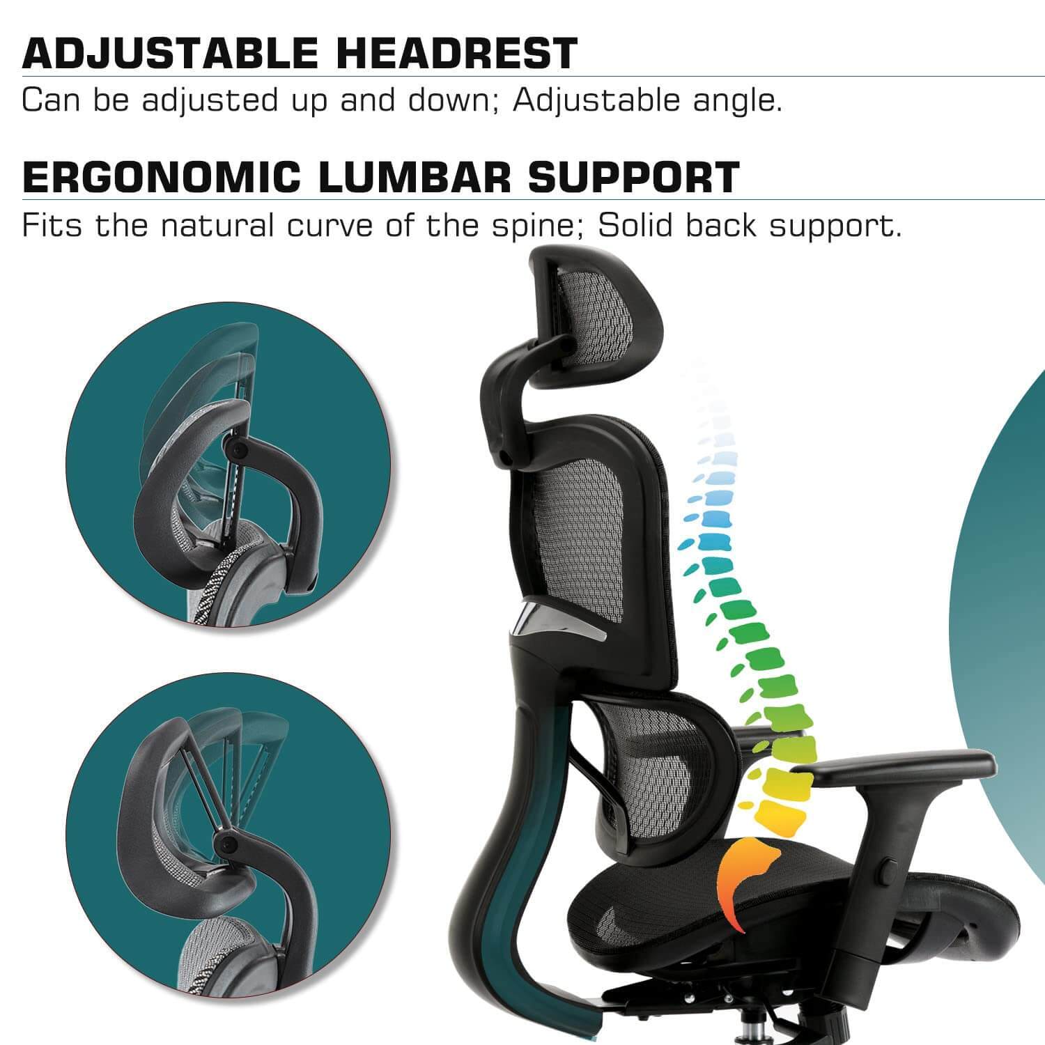 Large High Back Computer Chair with Dynamic Lumbar Support, Tilt and Lock Office Chair, 3D Adjustable Headrest and Armrests--Bedroom,Bedroom Chair,Home Office,Home Office Chair,Office,Office chair,Office Chair1