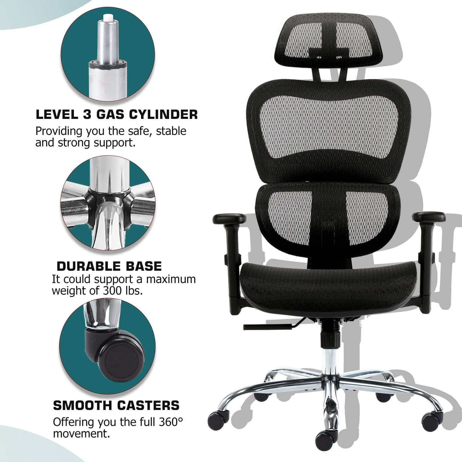 Large High Back Computer Chair with Dynamic Lumbar Support, Tilt and Lock Office Chair, 3D Adjustable Headrest and Armrests--Bedroom,Bedroom Chair,Home Office,Home Office Chair,Office,Office chair,Office Chair1