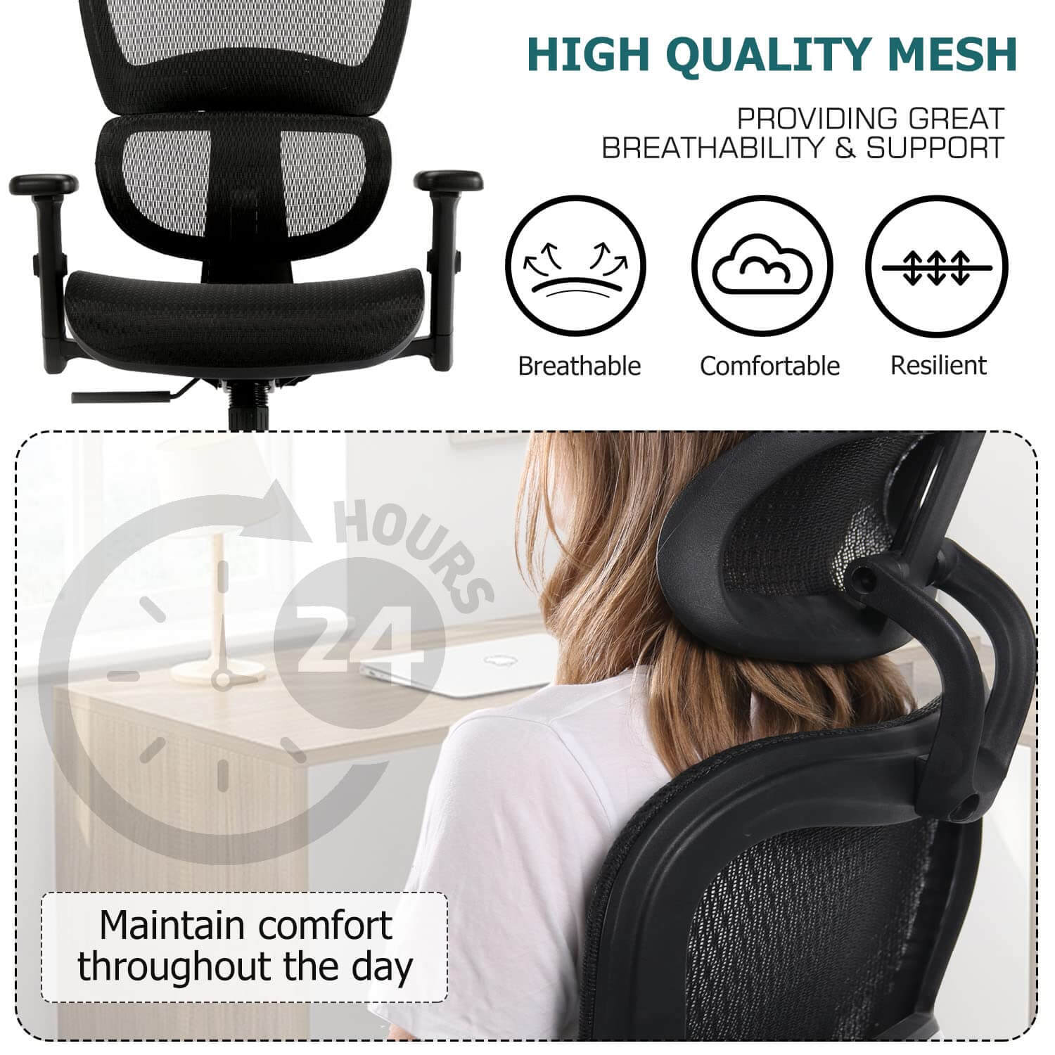 Large High Back Computer Chair with Dynamic Lumbar Support, Tilt and Lock Office Chair, 3D Adjustable Headrest and Armrests--Bedroom,Bedroom Chair,Home Office,Home Office Chair,Office,Office chair,Office Chair1