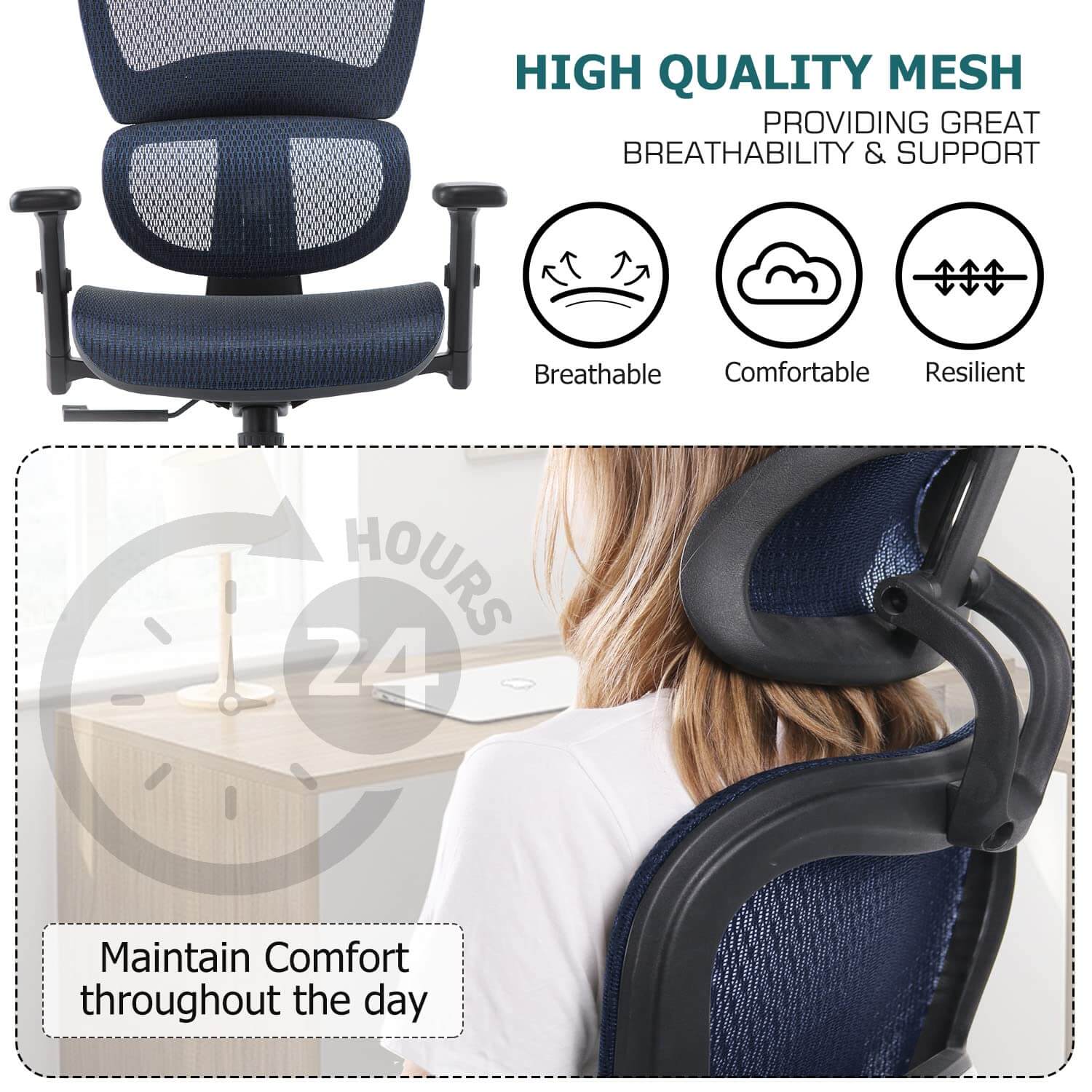 Large High Back Computer Chair with Dynamic Lumbar Support, Tilt and Lock Office Chair, 3D Adjustable Headrest and Armrests--Bedroom,Bedroom Chair,Home Office,Home Office Chair,Office,Office chair,Office Chair1