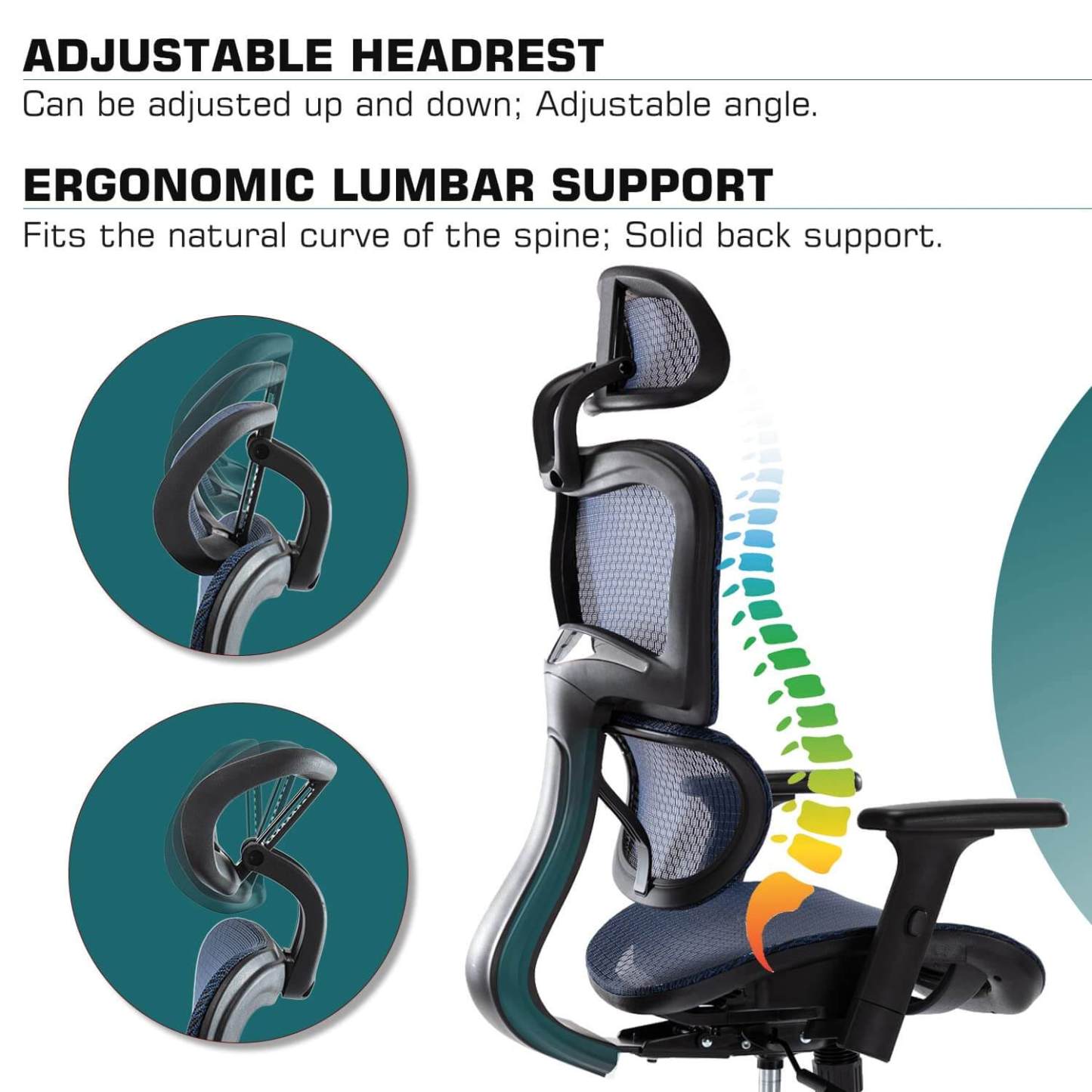 Large High Back Computer Chair with Dynamic Lumbar Support, Tilt and Lock Office Chair, 3D Adjustable Headrest and Armrests--Bedroom,Bedroom Chair,Home Office,Home Office Chair,Office,Office chair,Office Chair1