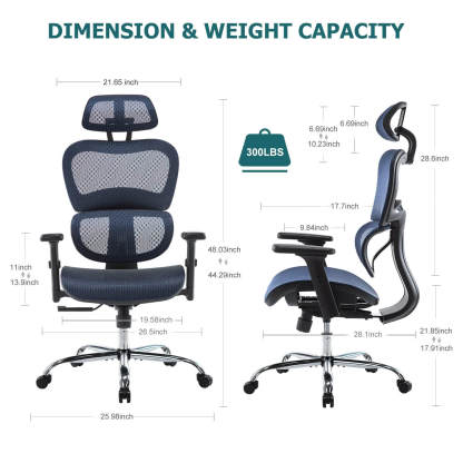 Large High Back Computer Chair with Dynamic Lumbar Support, Tilt and Lock Office Chair, 3D Adjustable Headrest and Armrests--Bedroom,Bedroom Chair,Home Office,Home Office Chair,Office,Office chair,Office Chair1