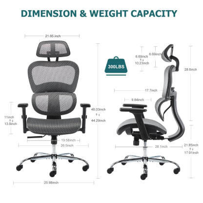 Large High Back Computer Chair with Dynamic Lumbar Support, Tilt and Lock Office Chair, 3D Adjustable Headrest and Armrests--Bedroom,Bedroom Chair,Home Office,Home Office Chair,Office,Office chair,Office Chair1
