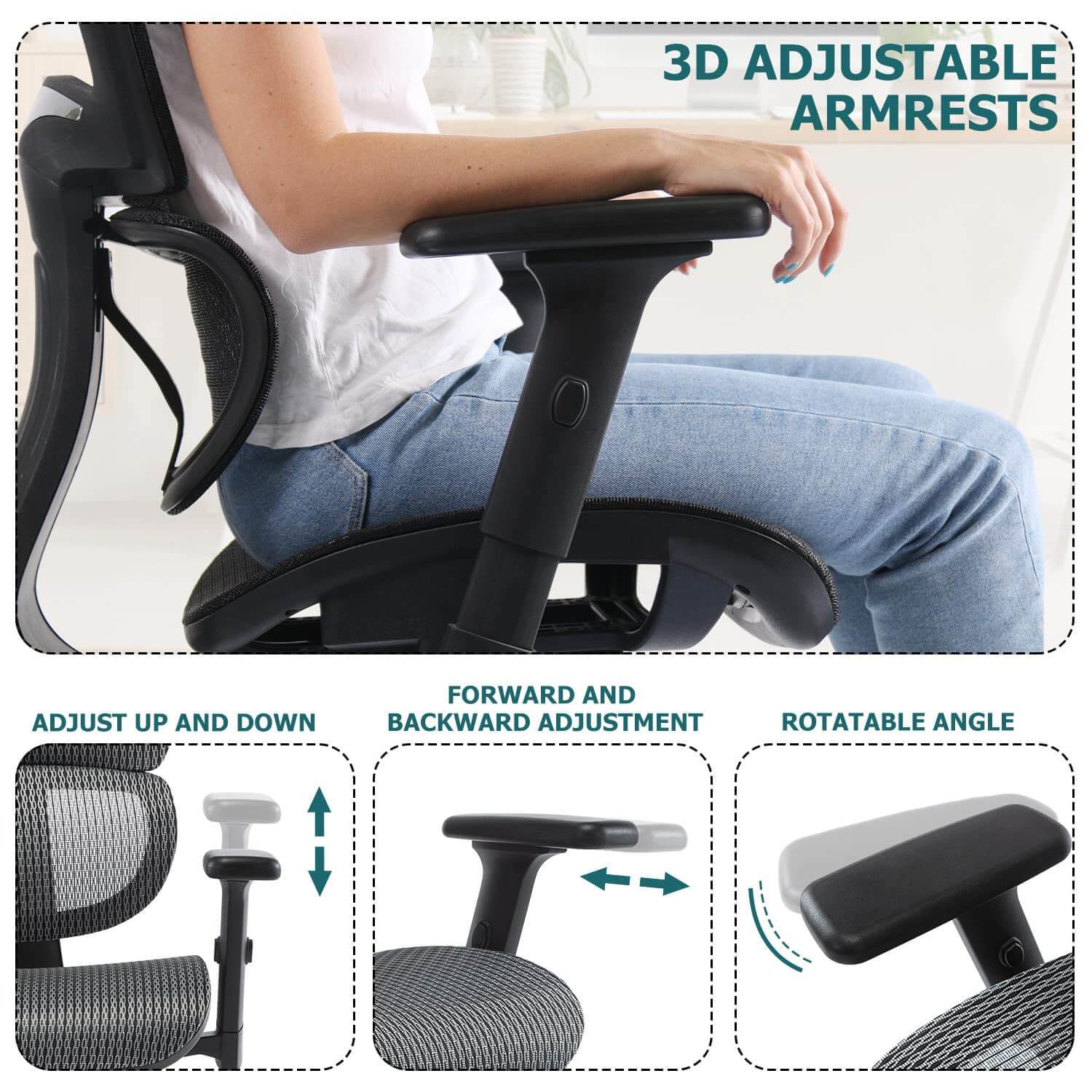 Large High Back Computer Chair with Dynamic Lumbar Support, Tilt and Lock Office Chair, 3D Adjustable Headrest and Armrests--Bedroom,Bedroom Chair,Home Office,Home Office Chair,Office,Office chair,Office Chair1