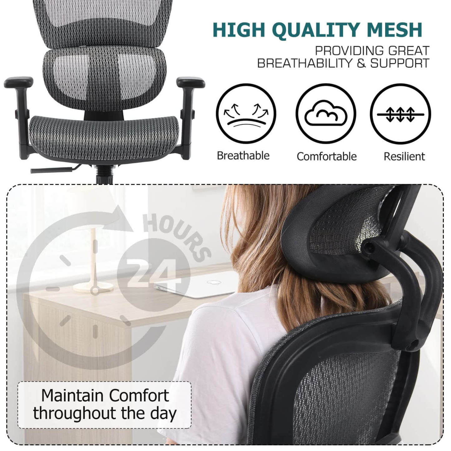 Large High Back Computer Chair with Dynamic Lumbar Support, Tilt and Lock Office Chair, 3D Adjustable Headrest and Armrests--Bedroom,Bedroom Chair,Home Office,Home Office Chair,Office,Office chair,Office Chair1