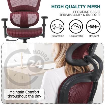 Large High Back Computer Chair with Dynamic Lumbar Support, Tilt and Lock Office Chair, 3D Adjustable Headrest and Armrests--Bedroom,Bedroom Chair,Home Office,Home Office Chair,Office,Office chair,Office Chair1