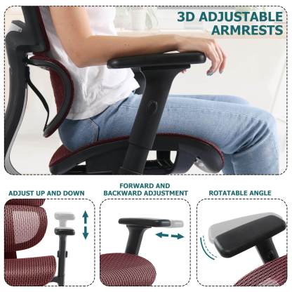 Large High Back Computer Chair with Dynamic Lumbar Support, Tilt and Lock Office Chair, 3D Adjustable Headrest and Armrests--Bedroom,Bedroom Chair,Home Office,Home Office Chair,Office,Office chair,Office Chair1