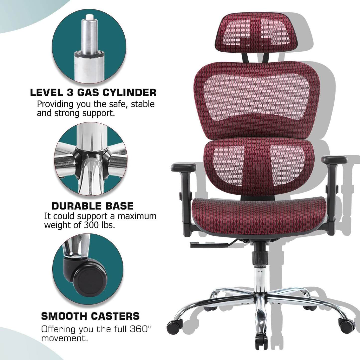 Large High Back Computer Chair with Dynamic Lumbar Support, Tilt and Lock Office Chair, 3D Adjustable Headrest and Armrests--Bedroom,Bedroom Chair,Home Office,Home Office Chair,Office,Office chair,Office Chair1