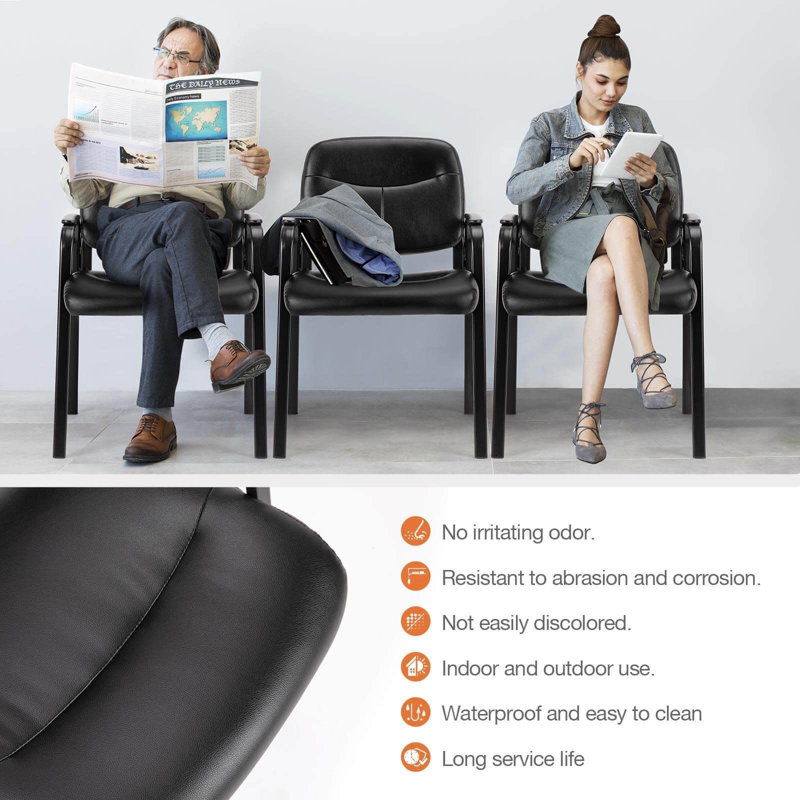 Leather Conference Room Chairs with Padded Arms,eception Chairs,Office Guest Chairs--Bedroom Chair,Home Office,Home Office Chair,kitchen & Dining,Office,Office Chair1