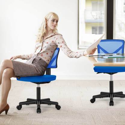 Low-Back Mesh Armless Office Chair,Swivel Rolling Computer Chair No Arms with Lumbar Support--Bedroom,Bedroom Chair,Home Office,Home Office Chair,kitchen & Dining,Office,Office chair,Office Chair1