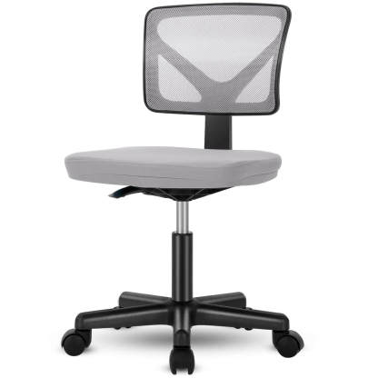 Low-Back Mesh Armless Office Chair,Swivel Rolling Computer Chair No Arms with Lumbar Support--Bedroom,Bedroom Chair,Home Office,Home Office Chair,kitchen & Dining,Office,Office chair,Office Chair1