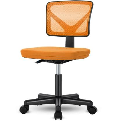 Low-Back Mesh Armless Office Chair,Swivel Rolling Computer Chair No Arms with Lumbar Support--Bedroom,Bedroom Chair,Home Office,Home Office Chair,kitchen & Dining,Office,Office chair,Office Chair1
