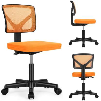 Low-Back Mesh Armless Office Chair,Swivel Rolling Computer Chair No Arms with Lumbar Support--Bedroom,Bedroom Chair,Home Office,Home Office Chair,kitchen & Dining,Office,Office chair,Office Chair1