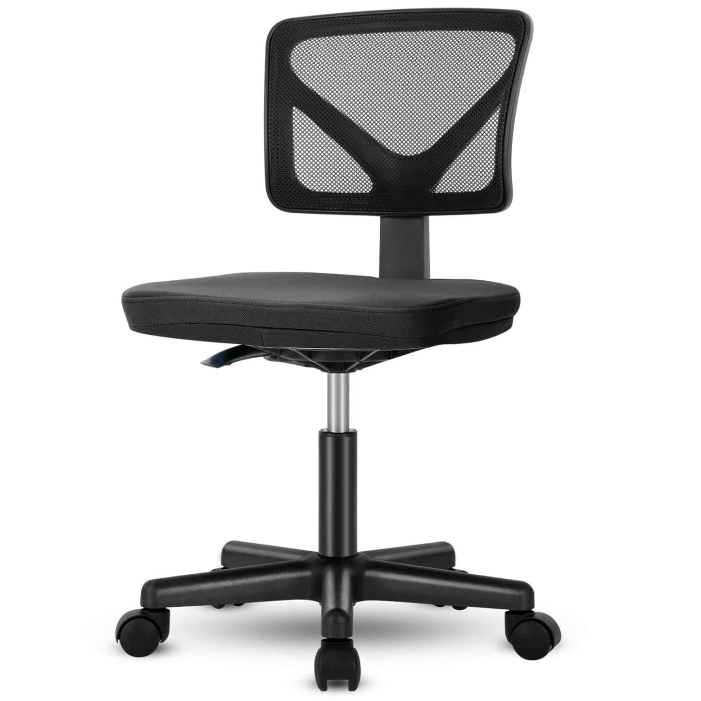 Low-Back Mesh Armless Office Chair,Swivel Rolling Computer Chair No Arms with Lumbar Support--Bedroom,Bedroom Chair,Home Office,Home Office Chair,kitchen & Dining,Office,Office chair,Office Chair1