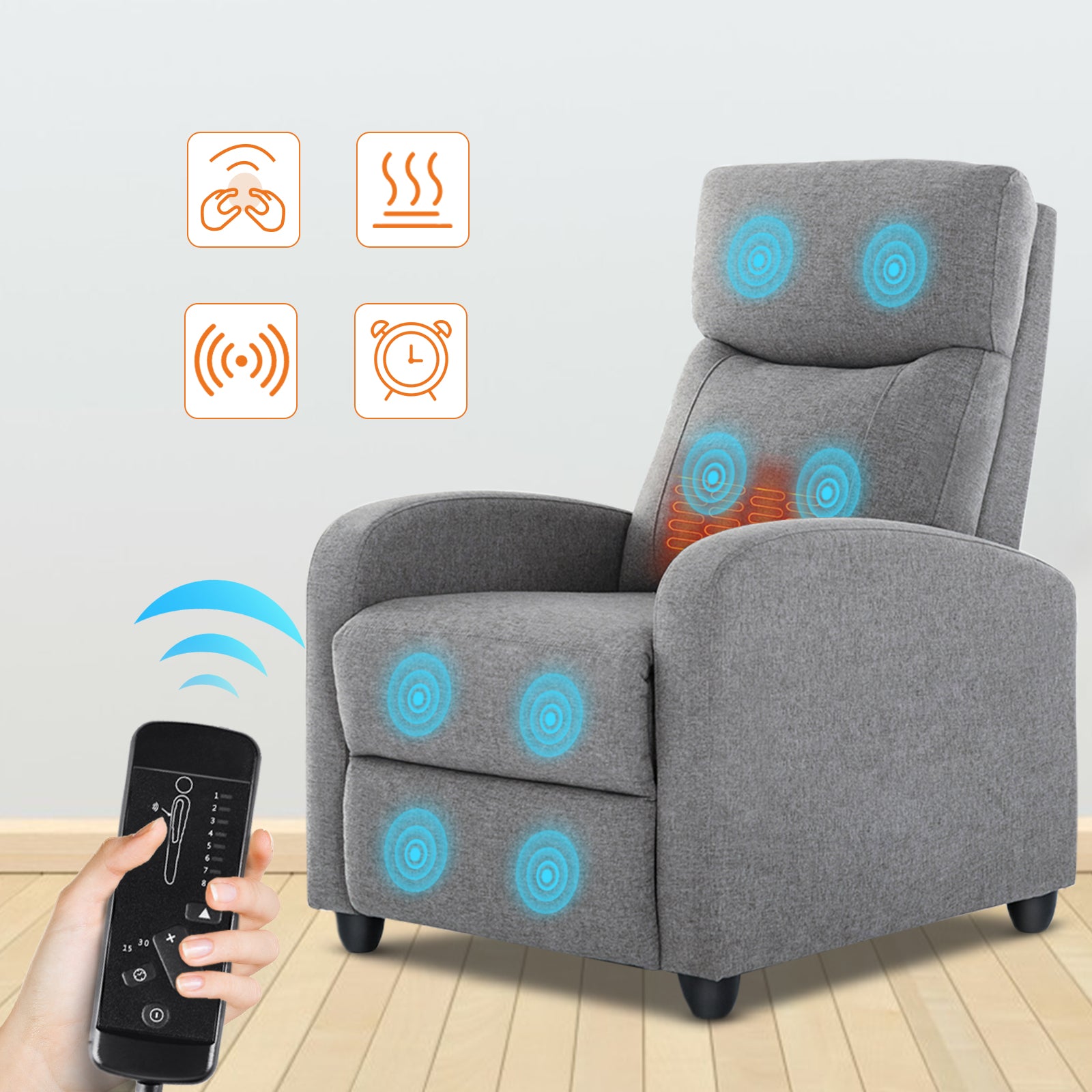 Manual Recliner Chair Winback Single Sofa,Massage and Heating,Casual Chair For Living Room--Bedroom,Bedroom Chair,Living Room,Living Room Chair,New Arrivals,Recliner Chair