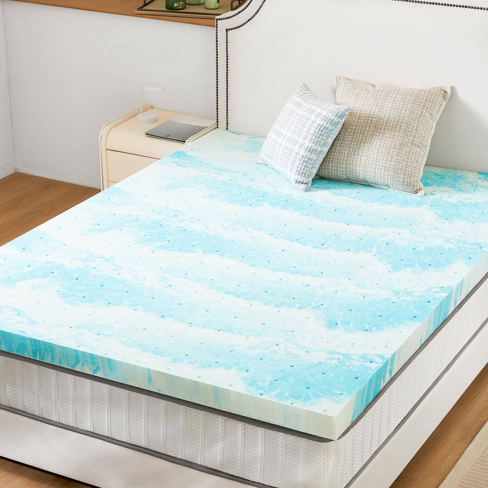 Memory Foam Cooling Gel Swirl Infused Bed Topper for Back Pain--Best Sellers,Bedroom,mattresses