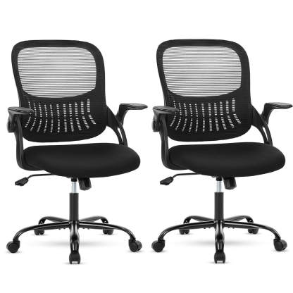 Ergonomic Home Mesh Office Desk Chairs with Flip up Armrests,Lumbar Support--Bedroom,Bedroom Chair,Home Office,Home Office Chair,Office,Office Chair1