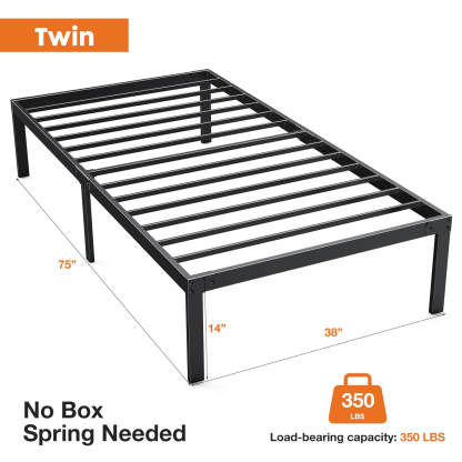 Heavy Duty Metal Bed Frame with Sturdy Steel Slat Support, No Box Spring Needed--Best Sellers,Bedroom,Bedroom Bed Frame