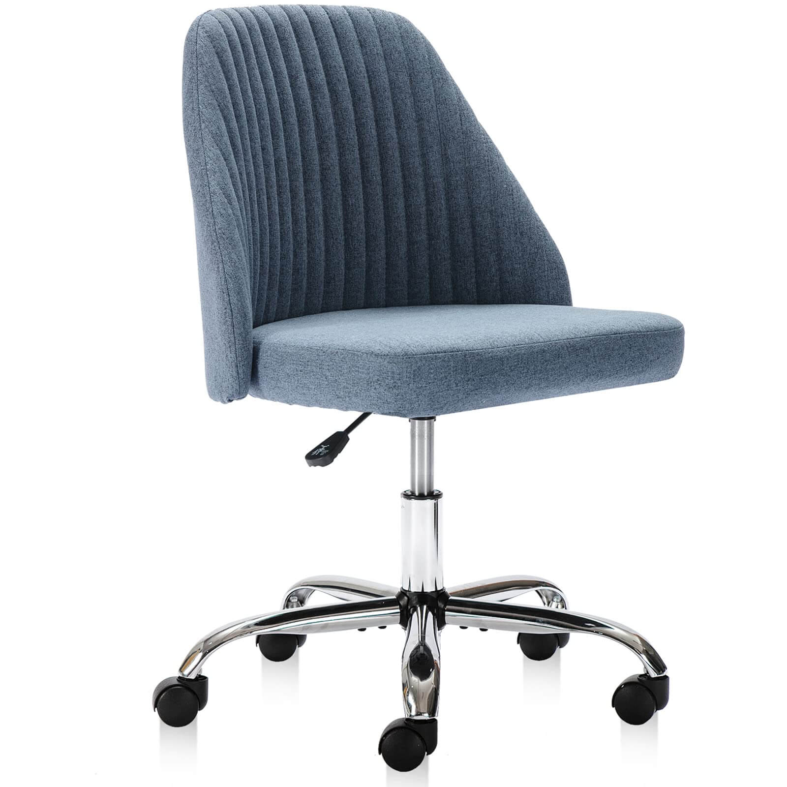 Modern Fabric Armless Adjustable Swivel Office Desk Chairs with Wheels--Bedroom,Bedroom Chair,Home Office,Home Office Chair,Living Room,Living Room Chair,Office,Office chair,Office Chair1