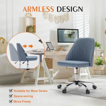 Modern Fabric Armless Adjustable Swivel Office Desk Chairs with Wheels--Bedroom,Bedroom Chair,Home Office,Home Office Chair,Living Room,Living Room Chair,Office,Office chair,Office Chair1