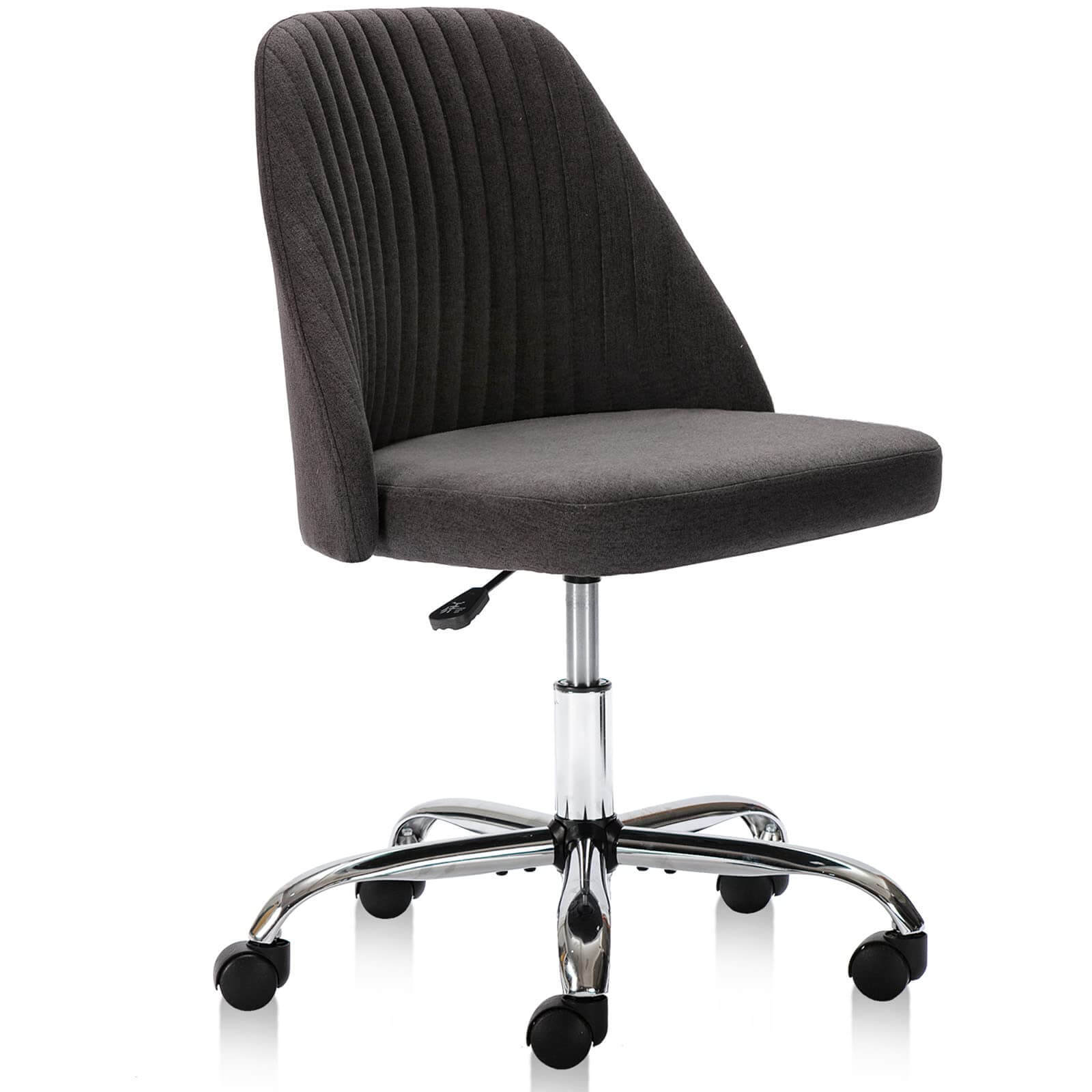Modern Fabric Armless Adjustable Swivel Office Desk Chairs with Wheels--Bedroom,Bedroom Chair,Home Office,Home Office Chair,Living Room,Living Room Chair,Office,Office chair,Office Chair1