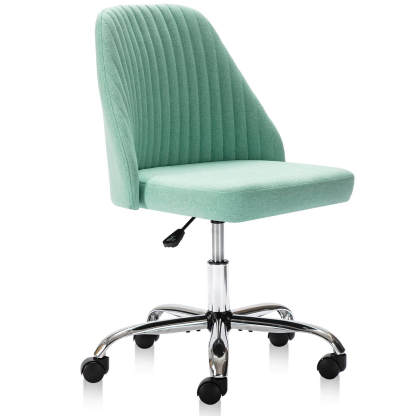 Modern Fabric Armless Adjustable Swivel Office Desk Chairs with Wheels--Bedroom,Bedroom Chair,Home Office,Home Office Chair,Living Room,Living Room Chair,Office,Office chair,Office Chair1
