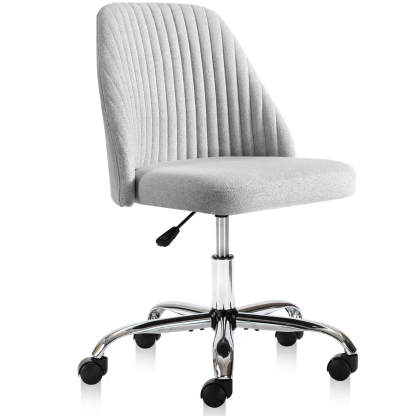 Modern Fabric Armless Adjustable Swivel Office Desk Chairs with Wheels--Bedroom,Bedroom Chair,Home Office,Home Office Chair,Living Room,Living Room Chair,Office,Office chair,Office Chair1