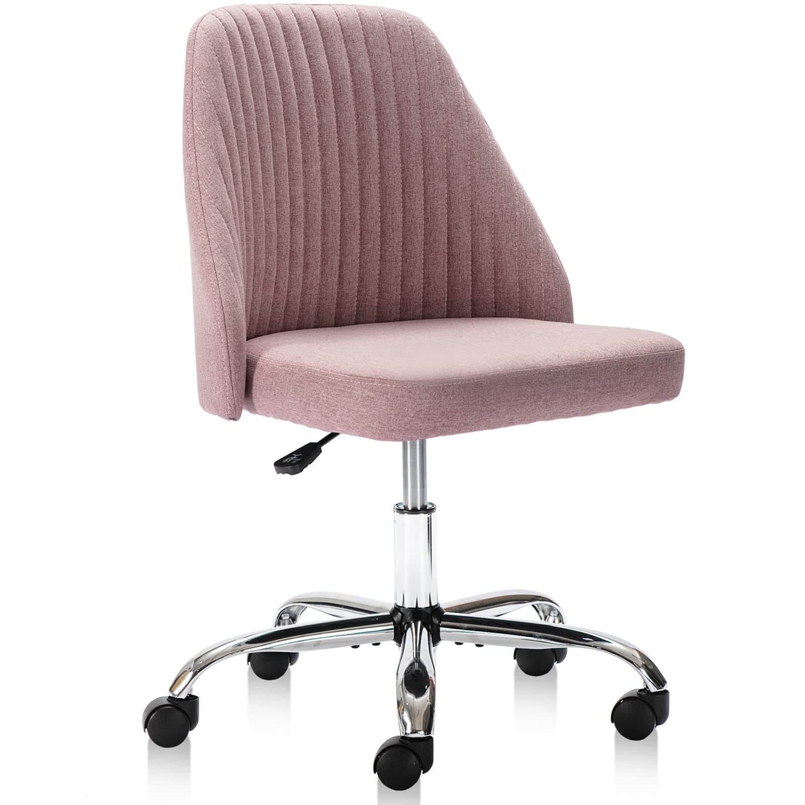 Modern Fabric Armless Adjustable Swivel Office Desk Chairs with Wheels--Bedroom,Bedroom Chair,Home Office,Home Office Chair,Living Room,Living Room Chair,Office,Office chair,Office Chair1