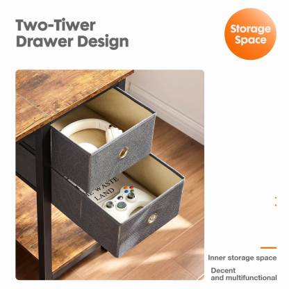 Modern Simple Style Home Office Writing Desk with 2-Tier Drawers Storage Shelf Headphone Hook--Bedroom,Bedroom Desk,Home Office,Home Office Desk,Office,Office chair,Office Desk