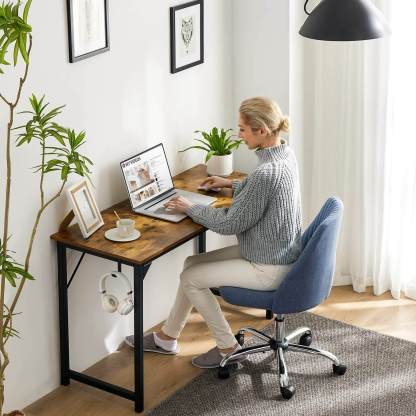 Modern Simple Style Wooden Work Office Desks with Storage Bag and Iron Hook--Bedroom,Bedroom Desk,Home Office,Home Office Desk,New Arrivals,Office,Office Desk