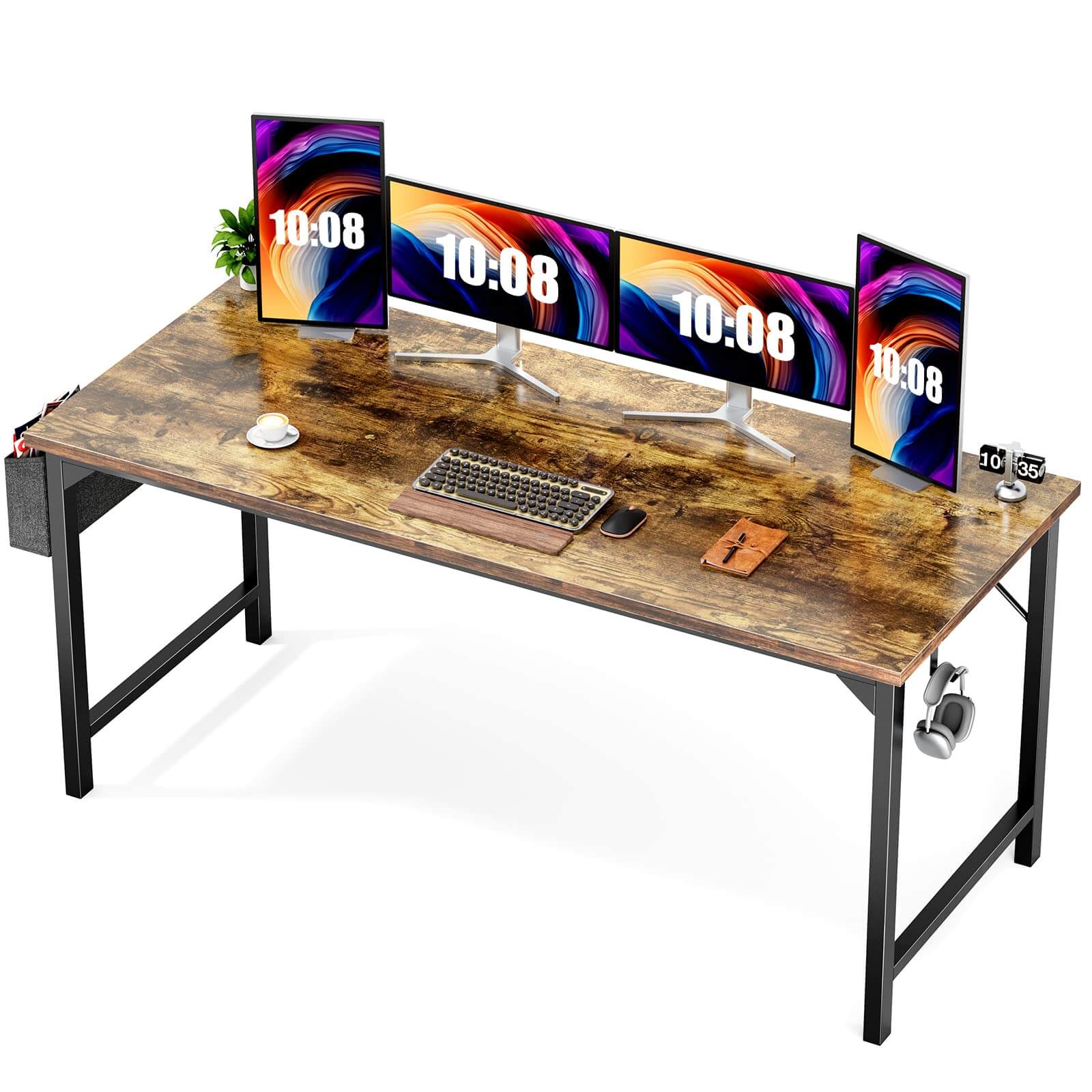 Modern Simple Style Wooden Work Office Desks with Storage Bag and Iron Hook--Bedroom,Bedroom Desk,Home Office,Home Office Desk,New Arrivals,Office,Office Desk