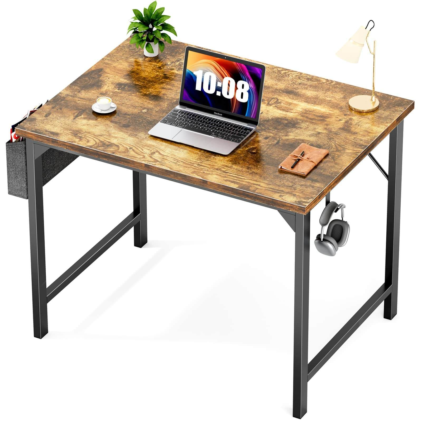 Modern Simple Style Wooden Work Office Desks with Storage Bag and Iron Hook--Bedroom,Bedroom Desk,Home Office,Home Office Desk,New Arrivals,Office,Office Desk