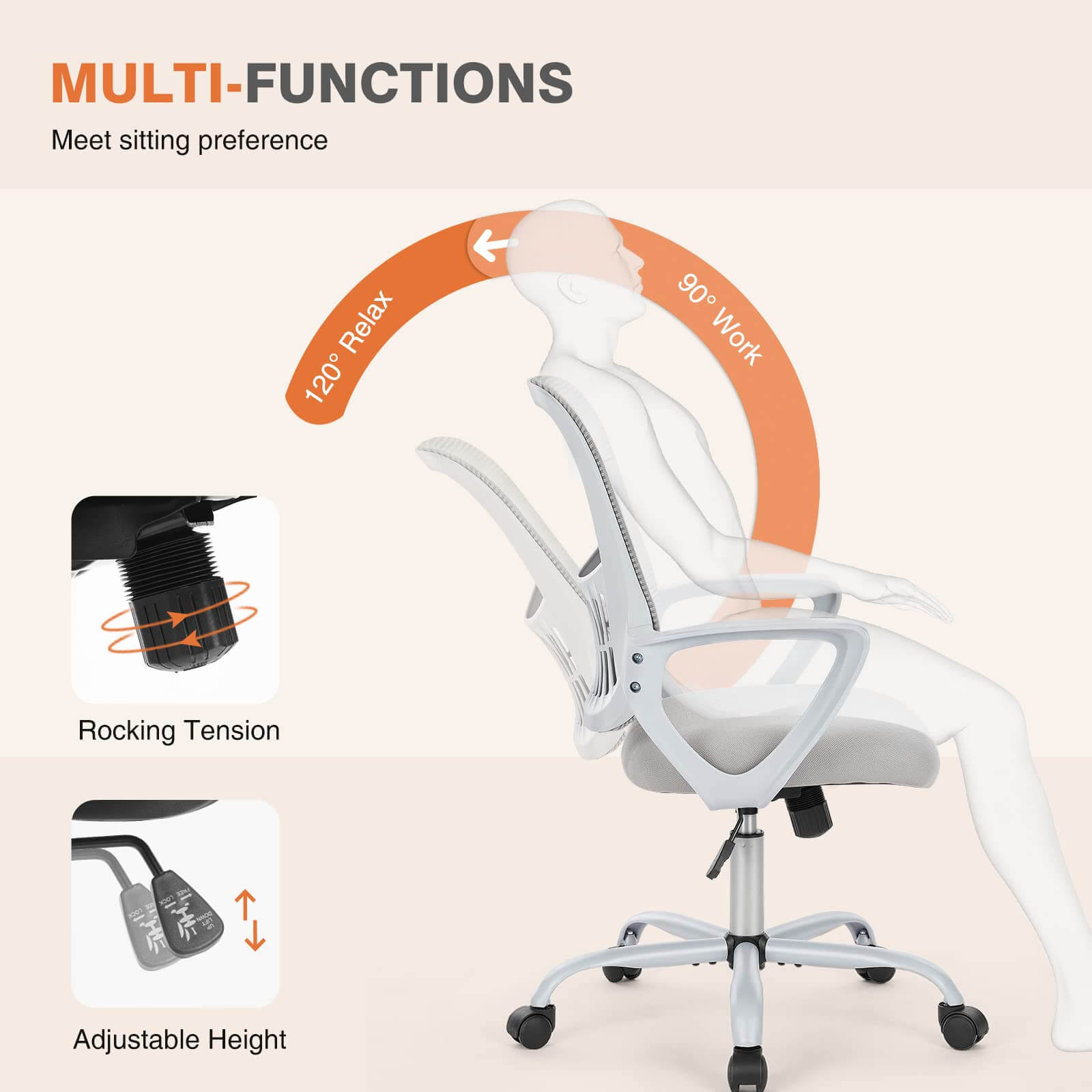 Mid-Back Task Chair with Lumbar Support,Ergonomic Home Office Desk Chairs--Bedroom,Bedroom Chair,Home Office,Home Office Chair,Office,Office chair,Office Chair1