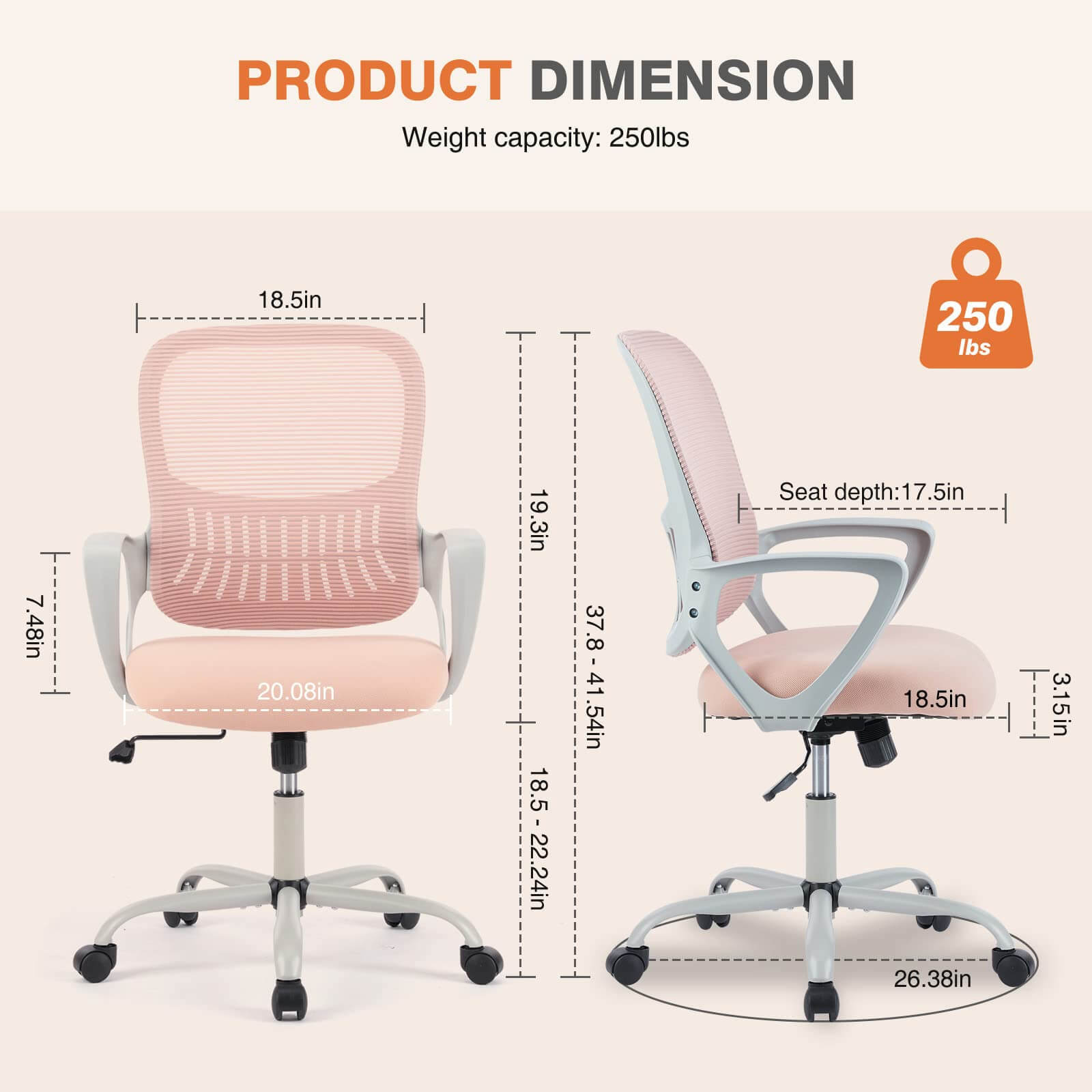 Mid-Back Task Chair with Lumbar Support,Ergonomic Home Office Desk Chairs--Bedroom,Bedroom Chair,Home Office,Home Office Chair,Office,Office chair,Office Chair1