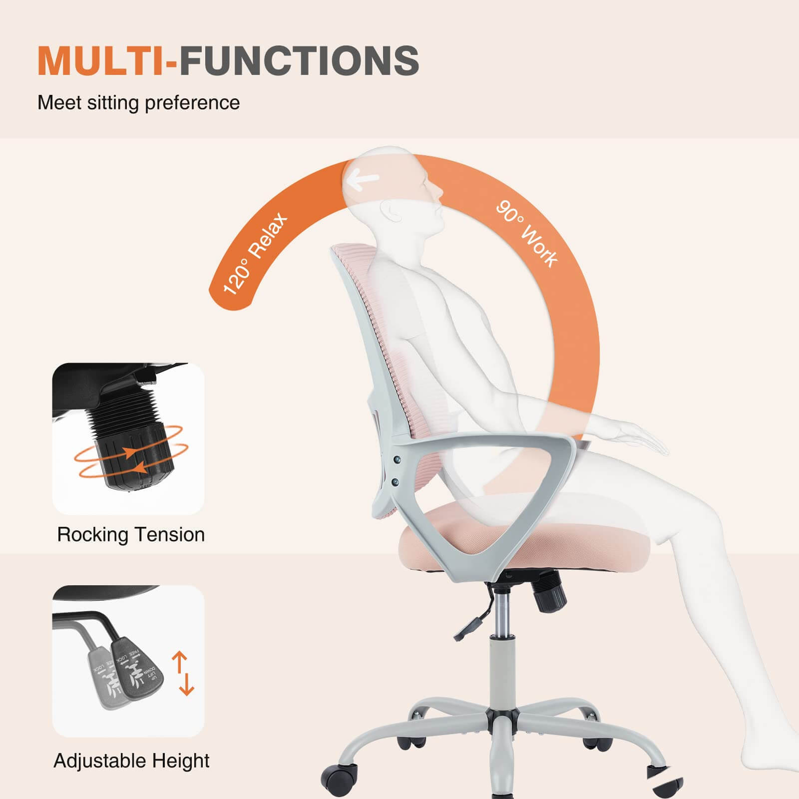 Mid-Back Task Chair with Lumbar Support,Ergonomic Home Office Desk Chairs--Bedroom,Bedroom Chair,Home Office,Home Office Chair,Office,Office chair,Office Chair1