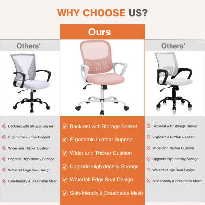 Mid-Back Task Chair with Lumbar Support,Ergonomic Home Office Desk Chairs--Bedroom,Bedroom Chair,Home Office,Home Office Chair,Office,Office chair,Office Chair1