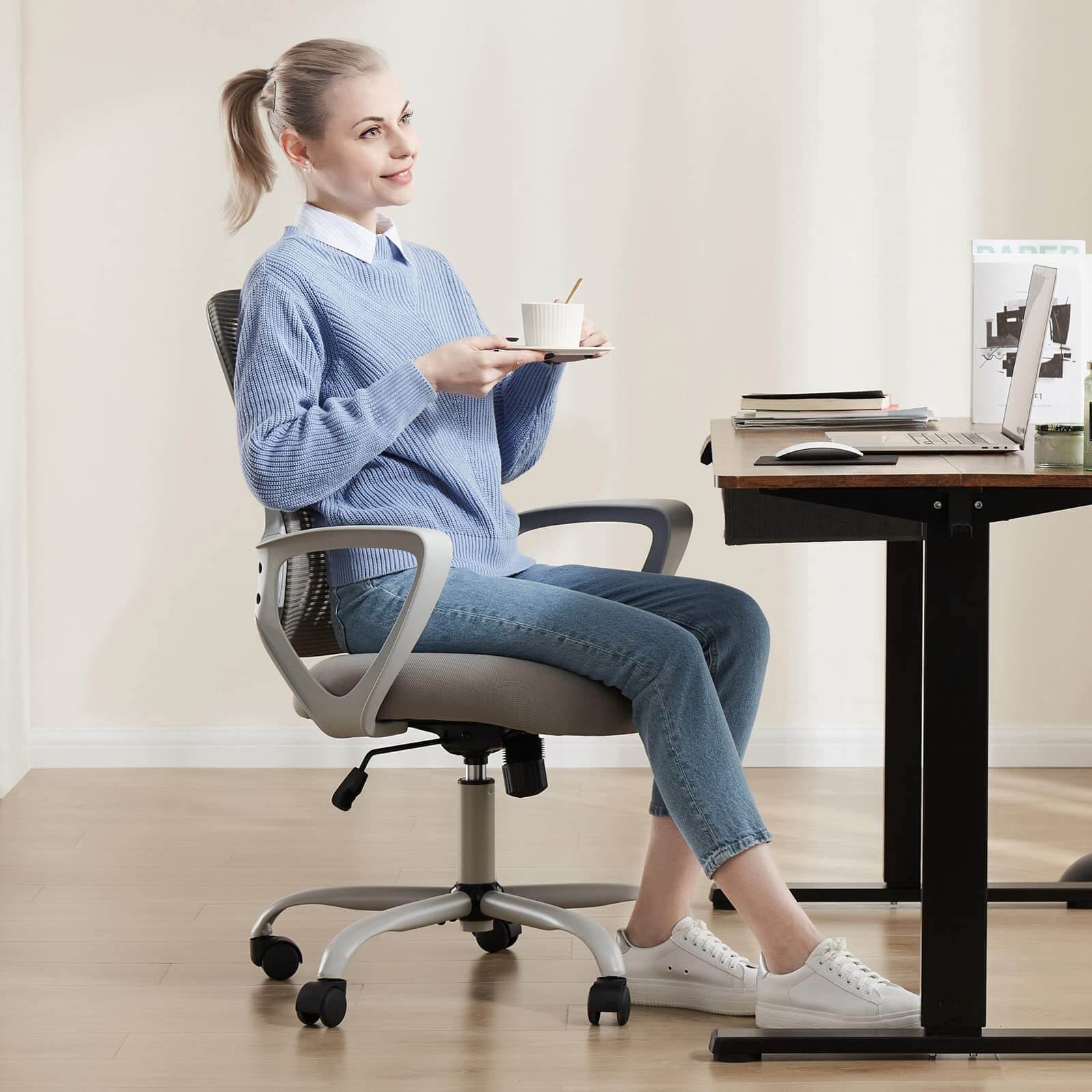 Mid-Back Task Chair with Lumbar Support,Ergonomic Home Office Desk Chairs--Bedroom,Bedroom Chair,Home Office,Home Office Chair,Office,Office chair,Office Chair1