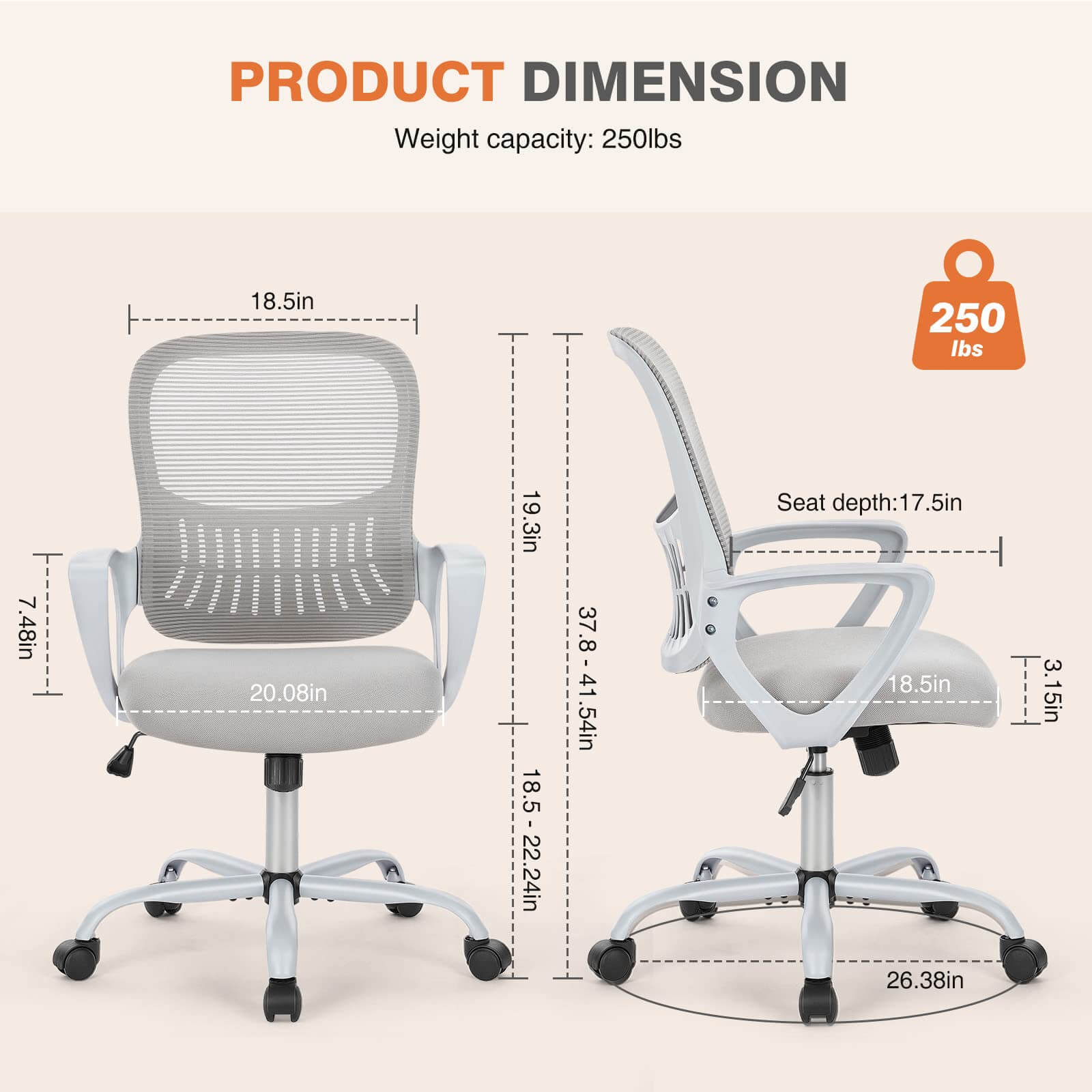 Mid-Back Task Chair with Lumbar Support,Ergonomic Home Office Desk Chairs--Bedroom,Bedroom Chair,Home Office,Home Office Chair,Office,Office chair,Office Chair1