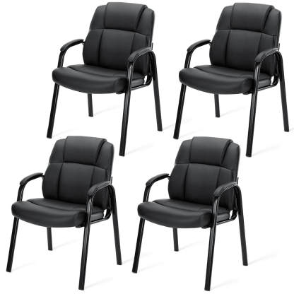 PU Leather Conference Room Reception Chairs with Padded Arms,No Wheels Executive Office Chair--Bedroom,Home Office,Home Office Chair,kitchen & Dining,Office,Office chair,Office Chair1