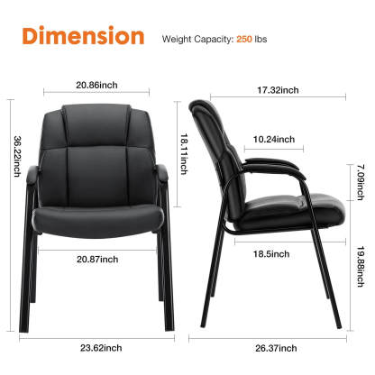 PU Leather Conference Room Reception Chairs with Padded Arms,No Wheels Executive Office Chair--Bedroom,Home Office,Home Office Chair,kitchen & Dining,Office,Office chair,Office Chair1