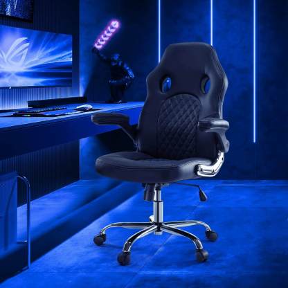 PU Leather Executive Ergonomic Mid Back Computer Chair with Flip-up Armrests--Bedroom,Bedroom Chair,Home Office,Home Office Chair,Office,Office chair,Office Chair1