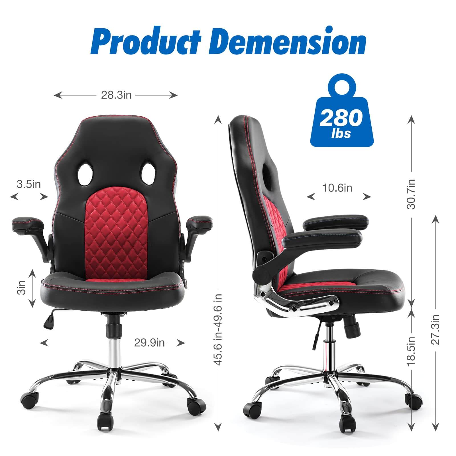 PU Leather Executive Ergonomic Mid Back Computer Chair with Flip-up Armrests--Bedroom,Bedroom Chair,Home Office,Home Office Chair,Office,Office chair,Office Chair1
