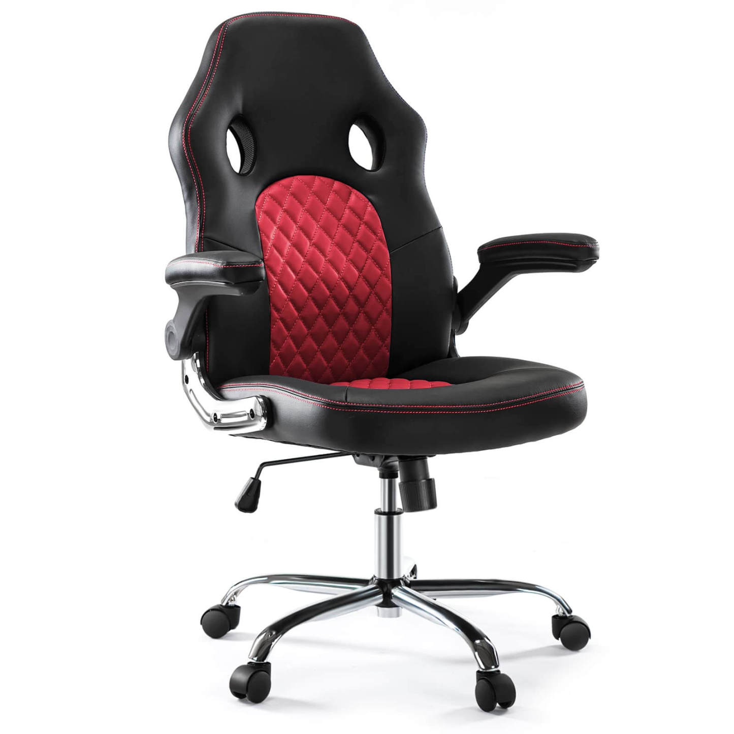 PU Leather Executive Ergonomic Mid Back Computer Chair with Flip-up Armrests--Bedroom,Bedroom Chair,Home Office,Home Office Chair,Office,Office chair,Office Chair1