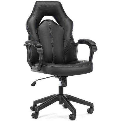 PU Leather Ergonomic Office Chair Swivel Computer Gaming Chair with Lumbar Support--Bedroom,Bedroom Chair,Home Office,Home Office Chair,Office,Office chair,Office Chair1