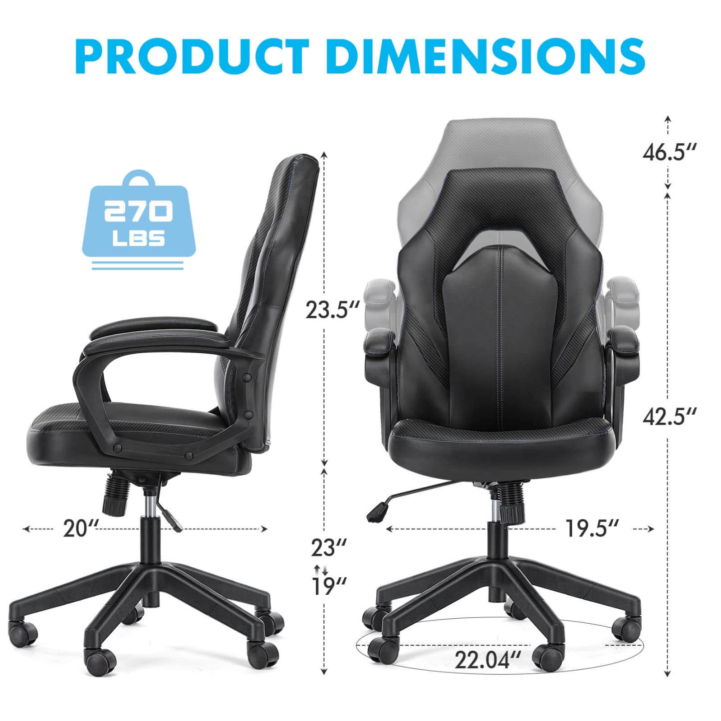 PU Leather Ergonomic Office Chair Swivel Computer Gaming Chair with Lumbar Support--Bedroom,Bedroom Chair,Home Office,Home Office Chair,Office,Office chair,Office Chair1