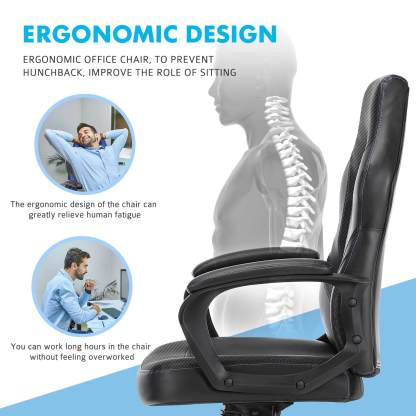 PU Leather Ergonomic Office Chair Swivel Computer Gaming Chair with Lumbar Support--Bedroom,Bedroom Chair,Home Office,Home Office Chair,Office,Office chair,Office Chair1