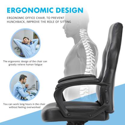 PU Leather Ergonomic Office Chair Swivel Computer Gaming Chair with Lumbar Support--Bedroom,Bedroom Chair,Home Office,Home Office Chair,Office,Office chair,Office Chair1
