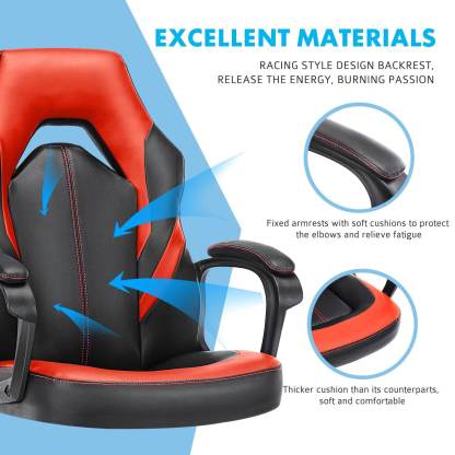 PU Leather Ergonomic Office Chair Swivel Computer Gaming Chair with Lumbar Support--Bedroom,Bedroom Chair,Home Office,Home Office Chair,Office,Office chair,Office Chair1