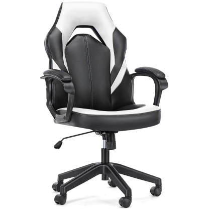 PU Leather Ergonomic Office Chair Swivel Computer Gaming Chair with Lumbar Support--Bedroom,Bedroom Chair,Home Office,Home Office Chair,Office,Office chair,Office Chair1