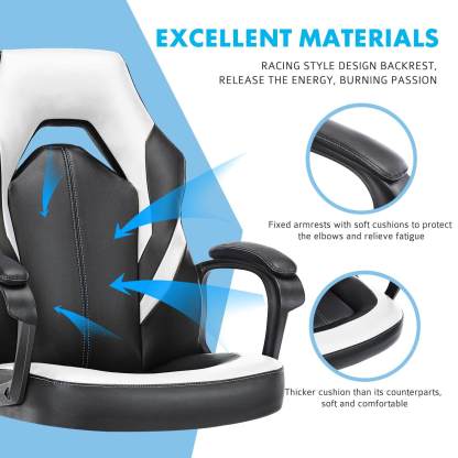 PU Leather Ergonomic Office Chair Swivel Computer Gaming Chair with Lumbar Support--Bedroom,Bedroom Chair,Home Office,Home Office Chair,Office,Office chair,Office Chair1